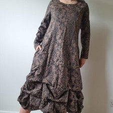 Out Of Xile brown black floral quartz pinch hem dress size 1 (8/10)  brand new 