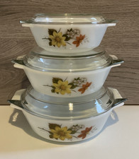 Set Of 3 Pyrex Autumn Glory