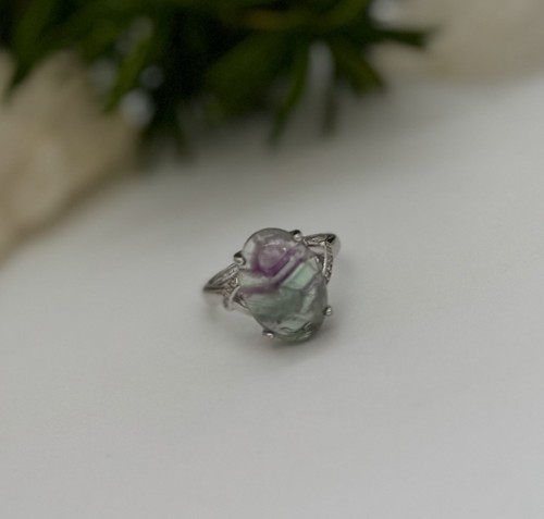 Silver genuine fluorite - silver,