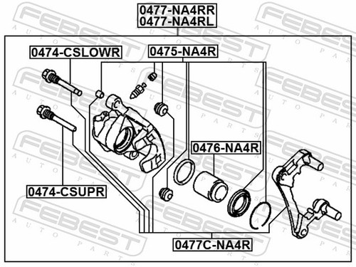 Fits febest 0476 na4r rear - febest, 0476-na4r
