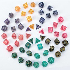 7PCS Acrylic Star Dice Set D4