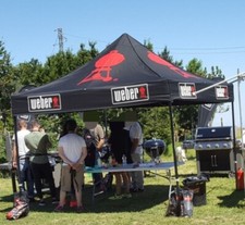 Gazebo 3x3 ideale per eventi.  PIeghevole, acciaio, telo pvc. Weber originale 