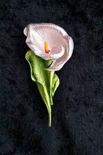 White Lily Flower Brooch