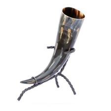 # Large Hand Carved - Burnt Pattern Medieval / Viking Drinking Horn MASSIVE SALE