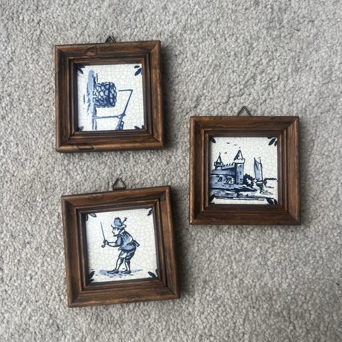 Set vintage wood framed - vintage,