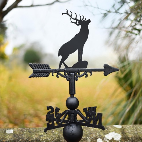 Cast iron stag weathervane - cast,