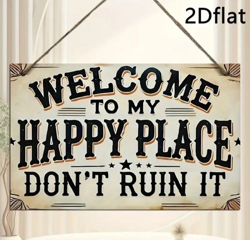 Welcome happy place sign - my,