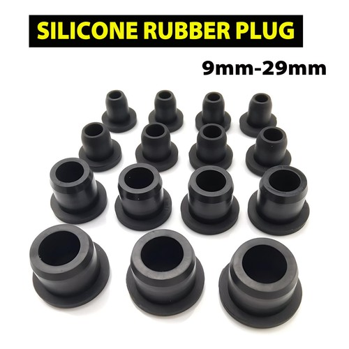 Black round silicone rubber - black,