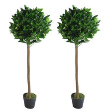 Pair artificial bay topiary - pair,