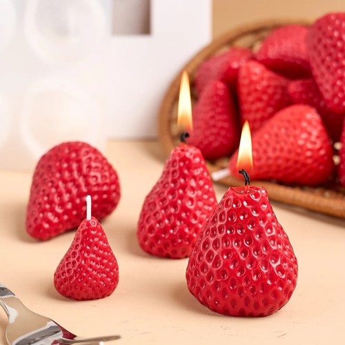 Strawberry silicone candle - 3d,