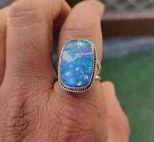 Australian Opal Gemstone Solid 925 Sterling Silver Designer Ring All Size MK*