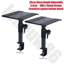 Pair of Speaker Desktop Studio Monitor Stands Table Top Adjustable Height Black