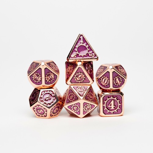 Metal dice set purple - dice, dk
