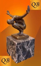 ART DECO BRONZE FIGURINE SWIMMER SCULPTURE STATUE MALE NUDE SPORTS DIVING FIGURE