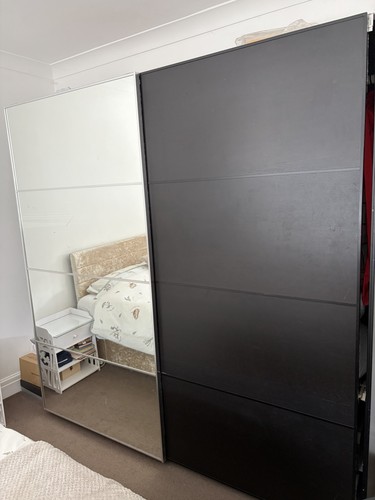 Ikea pax wardrobe black - wardrobe, black-brown