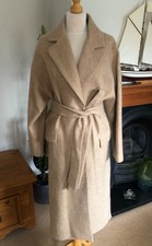 Zara  Camel Brown 100% Wool Belted Long Coat XS UK8 Bnwt # M81XS