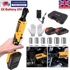 3/8'' Electric Cordless Right Angle Ratchet Wrench Impact Power Tool 21V Battery