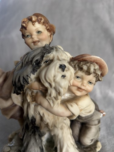 Capodimonte girl boy - capodimonte, w/dog