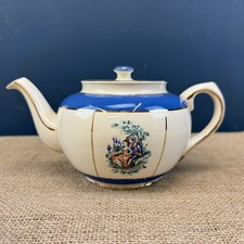 VINTAGE DYSON & HORSFALL LINGARD WEBSTER BLUE & GOLD GILT TEAPOT TEA POT W/ LID
