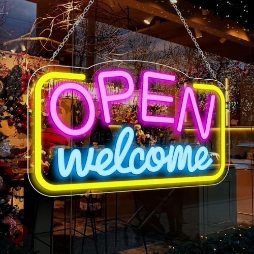 Led neon welcome open - neon,
