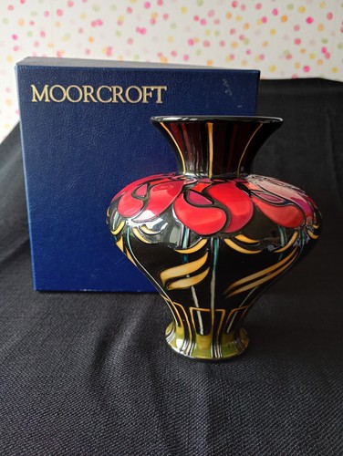 Moorcroft night rose vase 16cm - moorcroft,