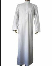 Mens Saudi Style White Thobe