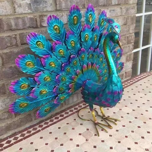 Peacock statue garden decor - peacock,