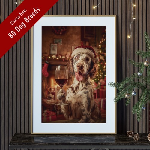Funny dog christmas - dog, art