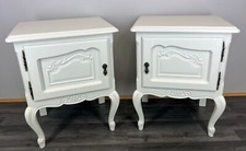 French Shabby chic Antique Bedside Tables Cabinets  (LOT 2986)