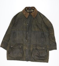 Barbour Men's Green Waxed Border Jacket Coat 42in Lined Outdoor Country
