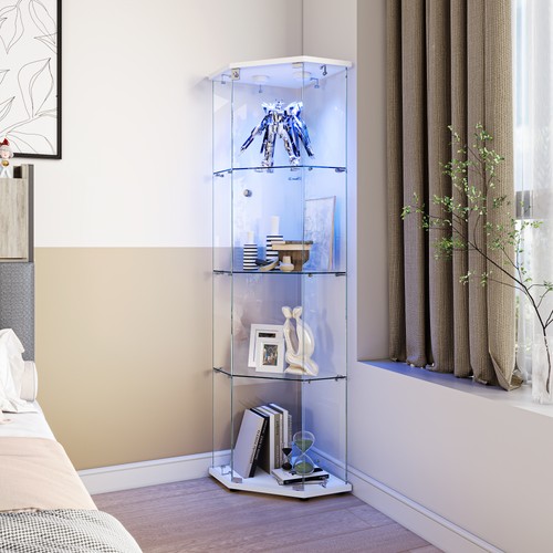 Glass display cabinet corner - glass,