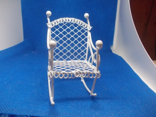 White wired rocking chair - white,