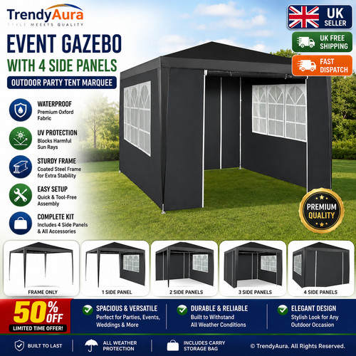 3x3m heavy duty gazebo - gazebo, marquee