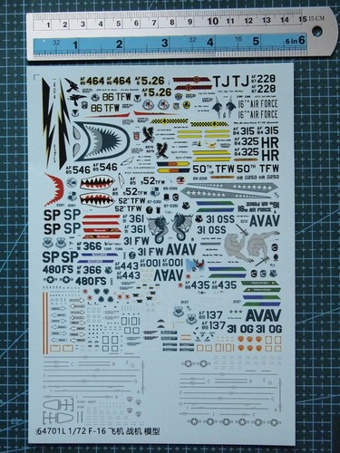 Water slide decals yf 16 - water, yf-16