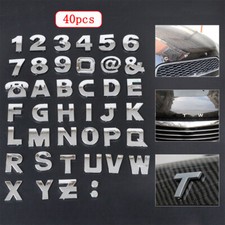 40x 3D Chrome Metal Letter Numbers Car Emblem Badge Sticker Decals Accessories