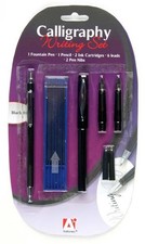 11 Pc Calligraphy Writing Set Black Ink Stationery Fountain Pen & Pencil