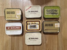 Bundle Of 7 Various Vintage Tobacco Tins; Old Holborn, Golden Virginia, Etc