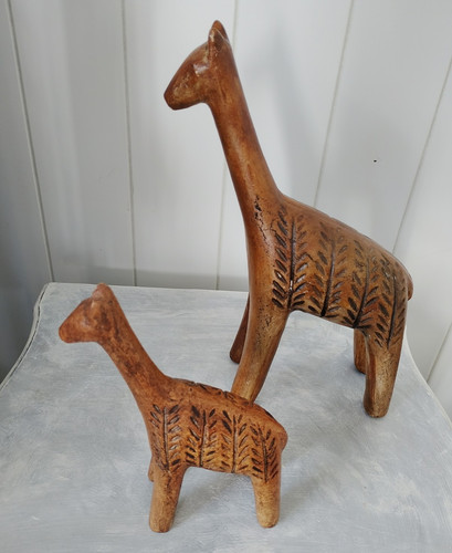 Hand carved wooden giraffe - hand-carved,