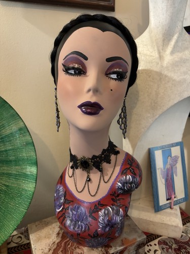 Hand painted mannequin head - painted,