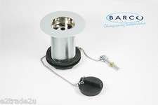 Belfast 1 1/2" Unslotted Chrome Kitchen Sink Waste with RubberPlug & Chain Hook