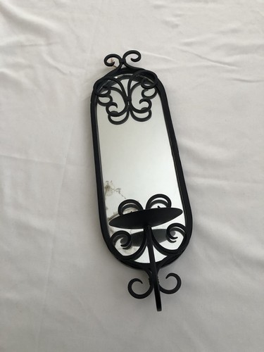 Black metal mirror candle wall - mirror,