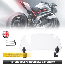 Universal Clip On Motorcycle Windshield Extension Spoiler Wind screenA Deflector