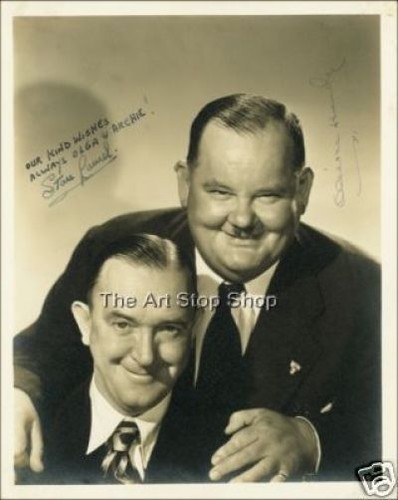 Laurel and hardy signed photo - hardy,