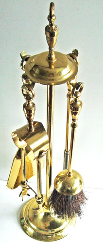 Vintage brass fireplace - brass,