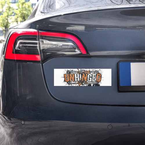 Unhinged white car magnets - unhinged,