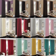 Faux silk curtains pair ready - curtains,