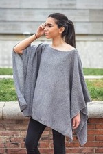 100% Cashmere Knitted Poncho Wrap Shawl Extra Large Scarf Stole for Women & Men