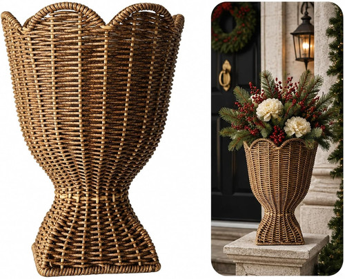 40cm natural rattan planter - 40cm,