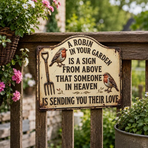 Robin memorial wooden plaque - memorial,