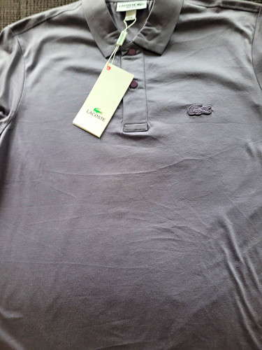 Lacoste men grey solid polo - solid,